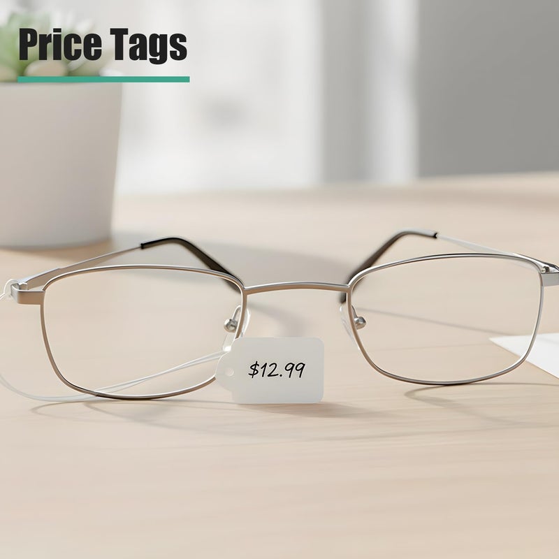 Brothersbox Price Tags with String Attached, 500pcs White Smooth Surface Marking Merchandise Strung Tag Writable Label Small Hang Tag for Pricing Gift Jewelry Clothing 1.375 x 0.875 inch - Image 3